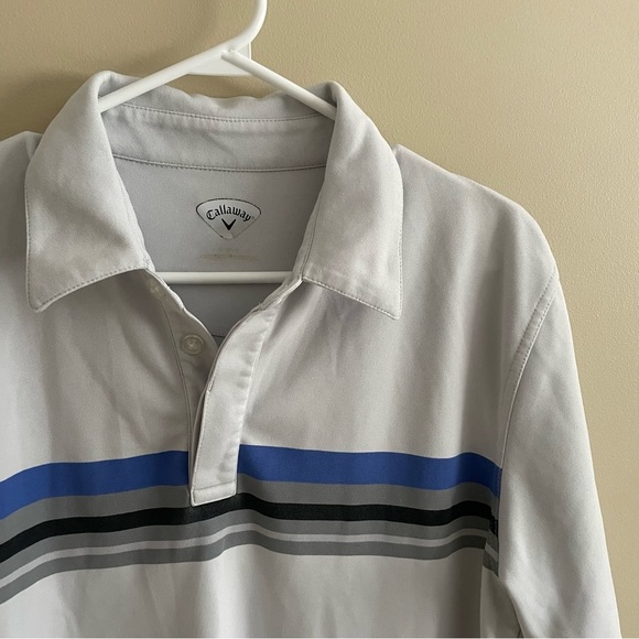 Callaway Short Sleeve Polo Golf Tee Shirt | Light Grey - Picture 3 of 6